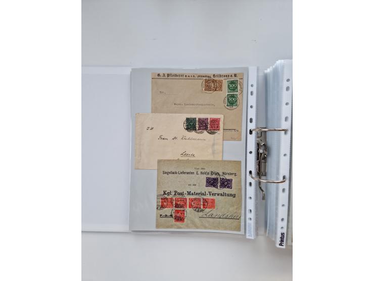 1920/23, umfangreiche Sammlung mit über 4600 Briefen, Karten und Ganzsachen. Dabei interessante Frankaturen, Blockeinheiten, 