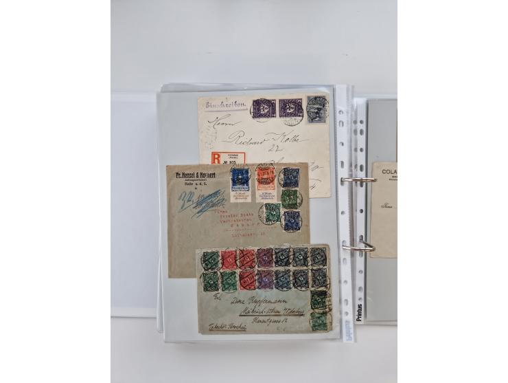 1920/23, umfangreiche Sammlung mit über 4600 Briefen, Karten und Ganzsachen. Dabei interessante Frankaturen, Blockeinheiten, 