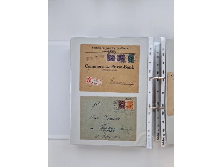 1920/23, umfangreiche Sammlung mit über 4600 Briefen, Karten und Ganzsachen. Dabei interessante Frankaturen, Blockeinheiten, 