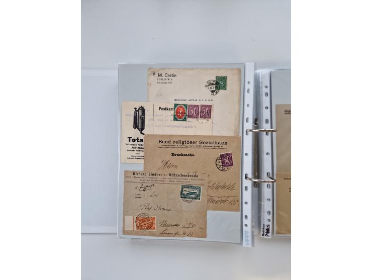 1920/23, umfangreiche Sammlung mit über 4600 Briefen, Karten und Ganzsachen. Dabei interessante Frankaturen, Blockeinheiten, 