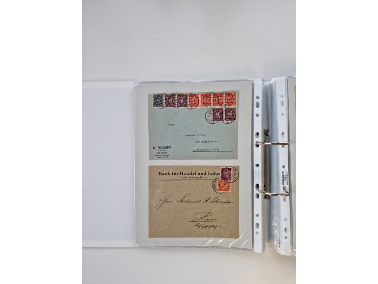 1920/23, umfangreiche Sammlung mit über 4600 Briefen, Karten und Ganzsachen. Dabei interessante Frankaturen, Blockeinheiten, 