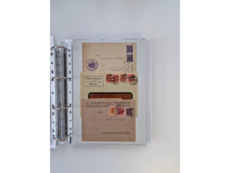 1920/23, umfangreiche Sammlung mit über 4600 Briefen, Karten und Ganzsachen. Dabei interessante Frankaturen, Blockeinheiten, 