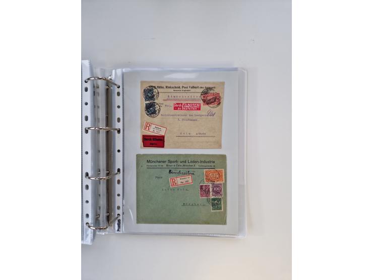 1920/23, umfangreiche Sammlung mit über 4600 Briefen, Karten und Ganzsachen. Dabei interessante Frankaturen, Blockeinheiten, 