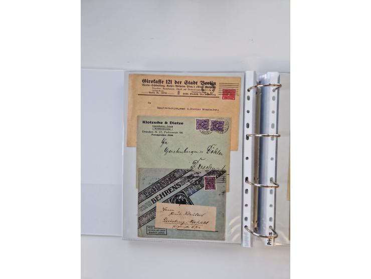 1920/23, umfangreiche Sammlung mit über 4600 Briefen, Karten und Ganzsachen. Dabei interessante Frankaturen, Blockeinheiten, 