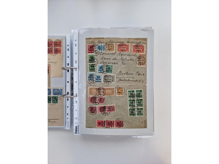 1920/23, umfangreiche Sammlung mit über 4600 Briefen, Karten und Ganzsachen. Dabei interessante Frankaturen, Blockeinheiten, 