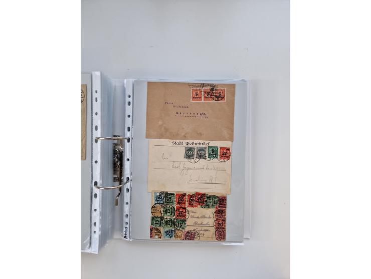 1920/23, umfangreiche Sammlung mit über 4600 Briefen, Karten und Ganzsachen. Dabei interessante Frankaturen, Blockeinheiten, 