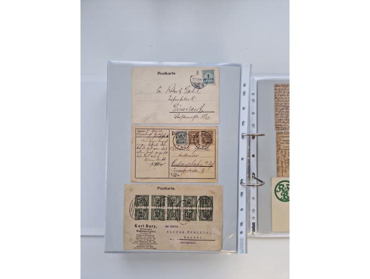 1920/23, umfangreiche Sammlung mit über 4600 Briefen, Karten und Ganzsachen. Dabei interessante Frankaturen, Blockeinheiten, 