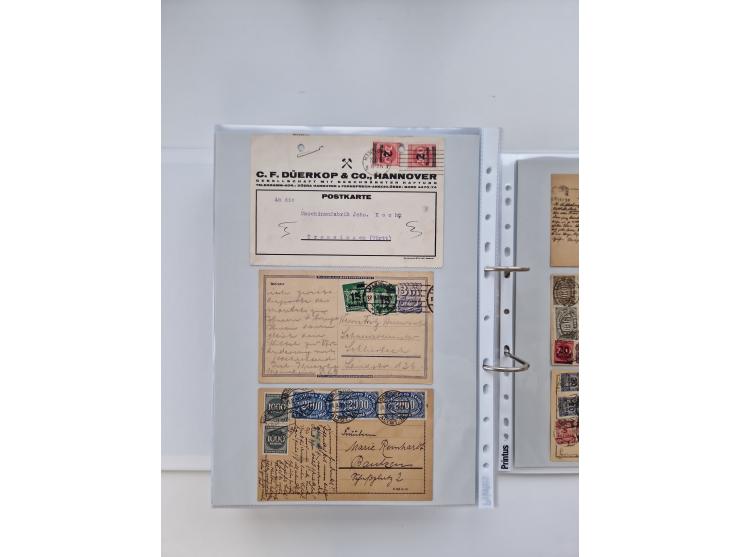 1920/23, umfangreiche Sammlung mit über 4600 Briefen, Karten und Ganzsachen. Dabei interessante Frankaturen, Blockeinheiten, 