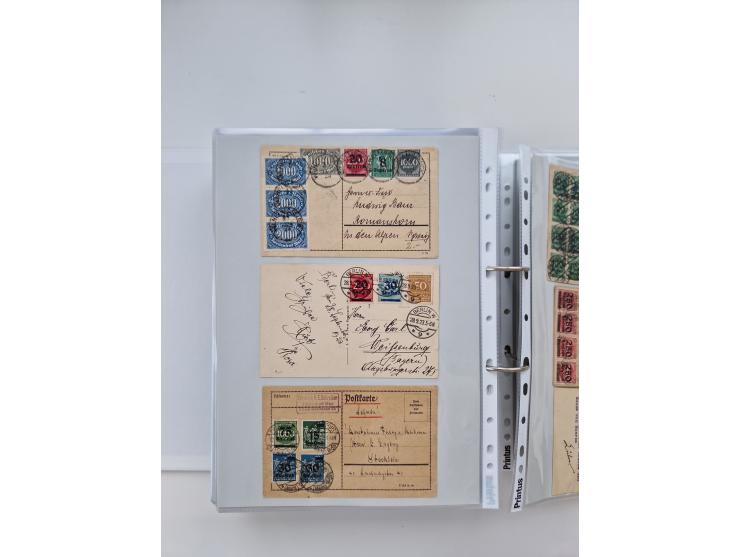 1920/23, umfangreiche Sammlung mit über 4600 Briefen, Karten und Ganzsachen. Dabei interessante Frankaturen, Blockeinheiten, 
