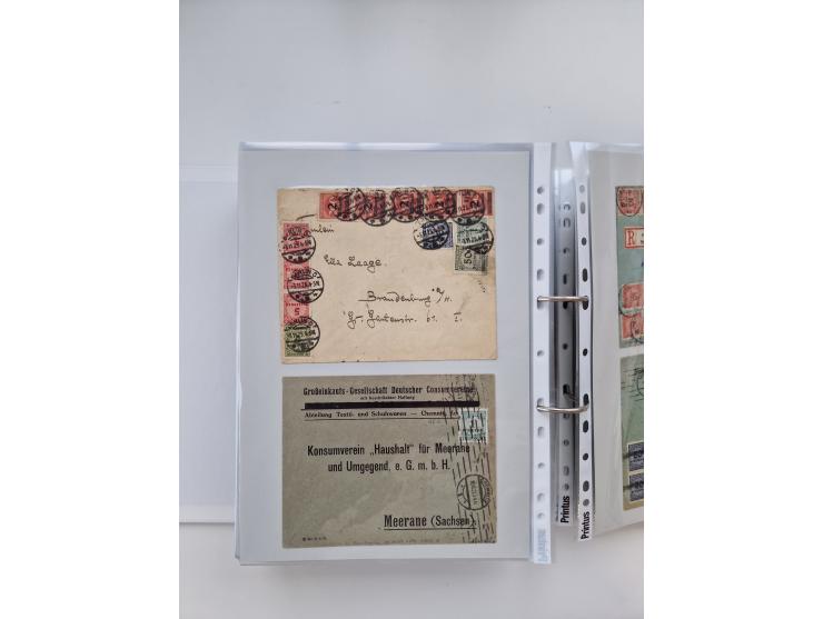 1920/23, umfangreiche Sammlung mit über 4600 Briefen, Karten und Ganzsachen. Dabei interessante Frankaturen, Blockeinheiten, 