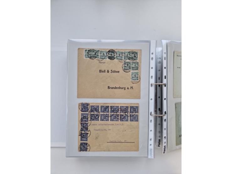 1920/23, umfangreiche Sammlung mit über 4600 Briefen, Karten und Ganzsachen. Dabei interessante Frankaturen, Blockeinheiten, 