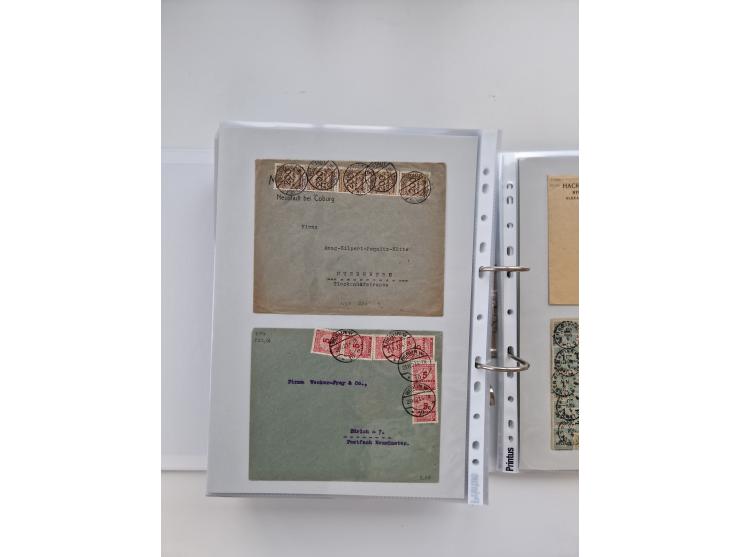 1920/23, umfangreiche Sammlung mit über 4600 Briefen, Karten und Ganzsachen. Dabei interessante Frankaturen, Blockeinheiten, 