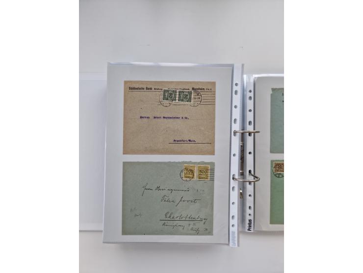 1920/23, umfangreiche Sammlung mit über 4600 Briefen, Karten und Ganzsachen. Dabei interessante Frankaturen, Blockeinheiten, 