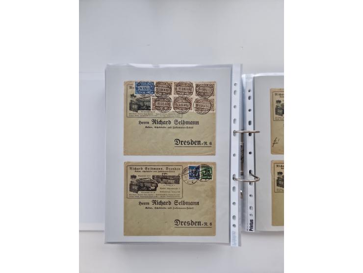 1920/23, umfangreiche Sammlung mit über 4600 Briefen, Karten und Ganzsachen. Dabei interessante Frankaturen, Blockeinheiten, 