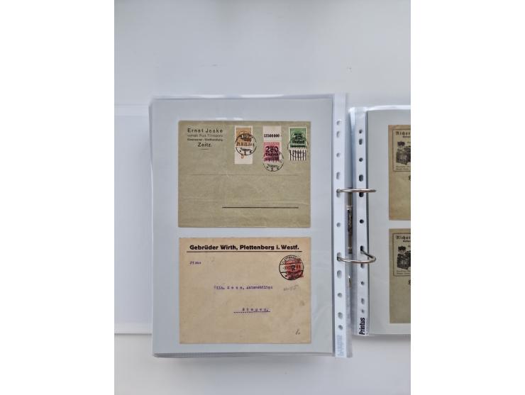 1920/23, umfangreiche Sammlung mit über 4600 Briefen, Karten und Ganzsachen. Dabei interessante Frankaturen, Blockeinheiten, 