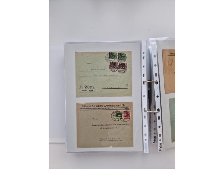 1920/23, umfangreiche Sammlung mit über 4600 Briefen, Karten und Ganzsachen. Dabei interessante Frankaturen, Blockeinheiten, 