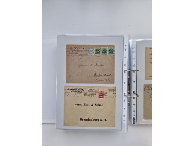 1920/23, umfangreiche Sammlung mit über 4600 Briefen, Karten und Ganzsachen. Dabei interessante Frankaturen, Blockeinheiten, 