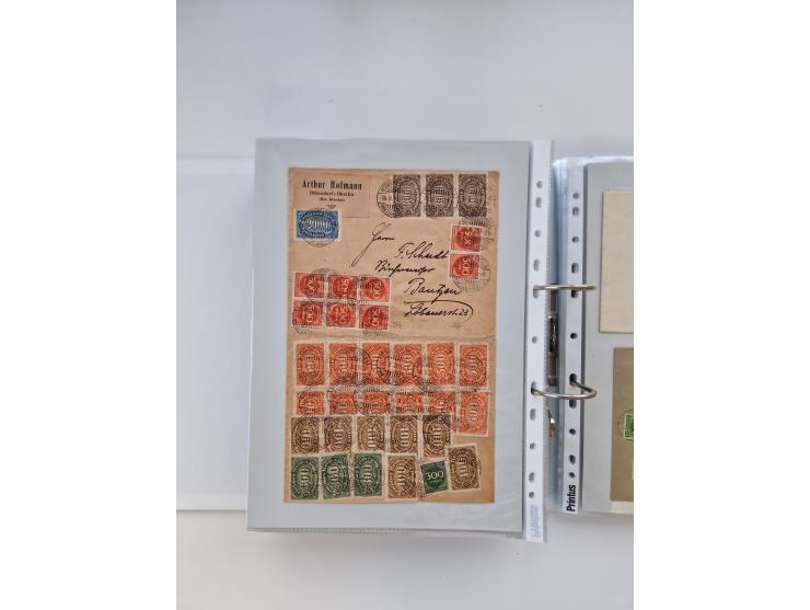 1920/23, umfangreiche Sammlung mit über 4600 Briefen, Karten und Ganzsachen. Dabei interessante Frankaturen, Blockeinheiten, 