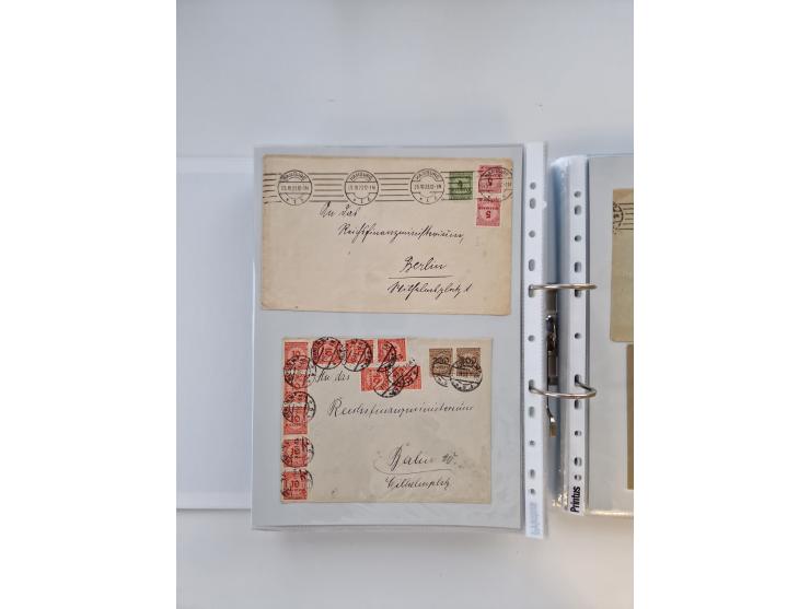 1920/23, umfangreiche Sammlung mit über 4600 Briefen, Karten und Ganzsachen. Dabei interessante Frankaturen, Blockeinheiten, 