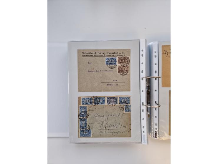 1920/23, umfangreiche Sammlung mit über 4600 Briefen, Karten und Ganzsachen. Dabei interessante Frankaturen, Blockeinheiten, 