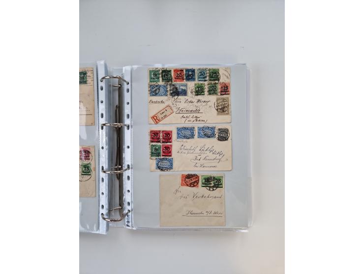 1920/23, umfangreiche Sammlung mit über 4600 Briefen, Karten und Ganzsachen. Dabei interessante Frankaturen, Blockeinheiten, 
