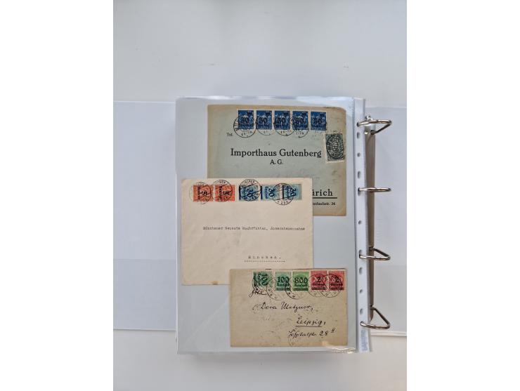 1920/23, umfangreiche Sammlung mit über 4600 Briefen, Karten und Ganzsachen. Dabei interessante Frankaturen, Blockeinheiten, 