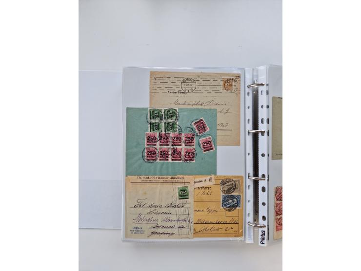 1920/23, umfangreiche Sammlung mit über 4600 Briefen, Karten und Ganzsachen. Dabei interessante Frankaturen, Blockeinheiten, 