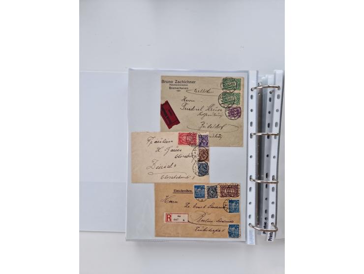1920/23, umfangreiche Sammlung mit über 4600 Briefen, Karten und Ganzsachen. Dabei interessante Frankaturen, Blockeinheiten, 
