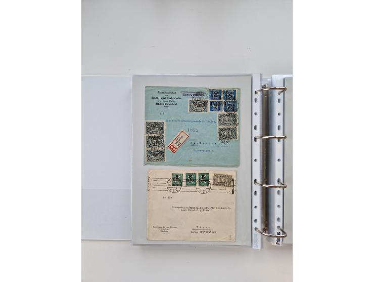 1920/23, umfangreiche Sammlung mit über 4600 Briefen, Karten und Ganzsachen. Dabei interessante Frankaturen, Blockeinheiten, 