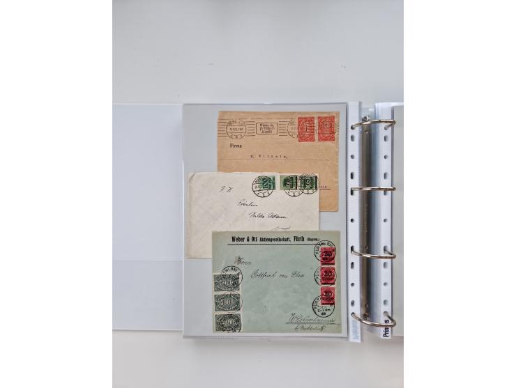 1920/23, umfangreiche Sammlung mit über 4600 Briefen, Karten und Ganzsachen. Dabei interessante Frankaturen, Blockeinheiten, 
