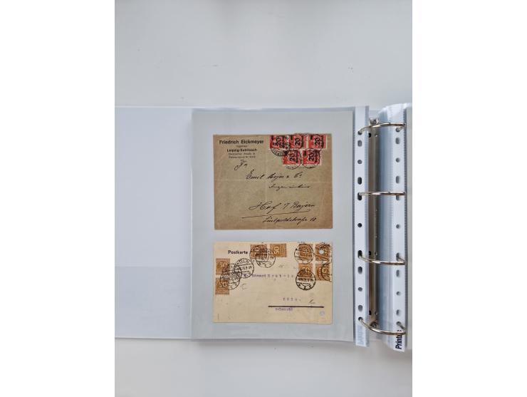 1920/23, umfangreiche Sammlung mit über 4600 Briefen, Karten und Ganzsachen. Dabei interessante Frankaturen, Blockeinheiten, 