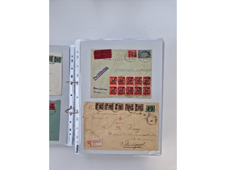1920/23, umfangreiche Sammlung mit über 4600 Briefen, Karten und Ganzsachen. Dabei interessante Frankaturen, Blockeinheiten, 