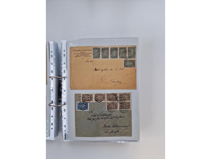 1920/23, umfangreiche Sammlung mit über 4600 Briefen, Karten und Ganzsachen. Dabei interessante Frankaturen, Blockeinheiten, 
