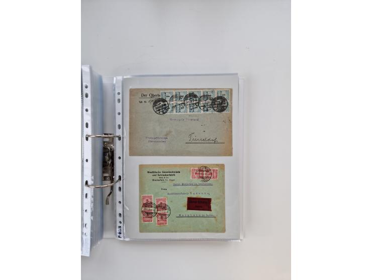 1920/23, umfangreiche Sammlung mit über 4600 Briefen, Karten und Ganzsachen. Dabei interessante Frankaturen, Blockeinheiten, 