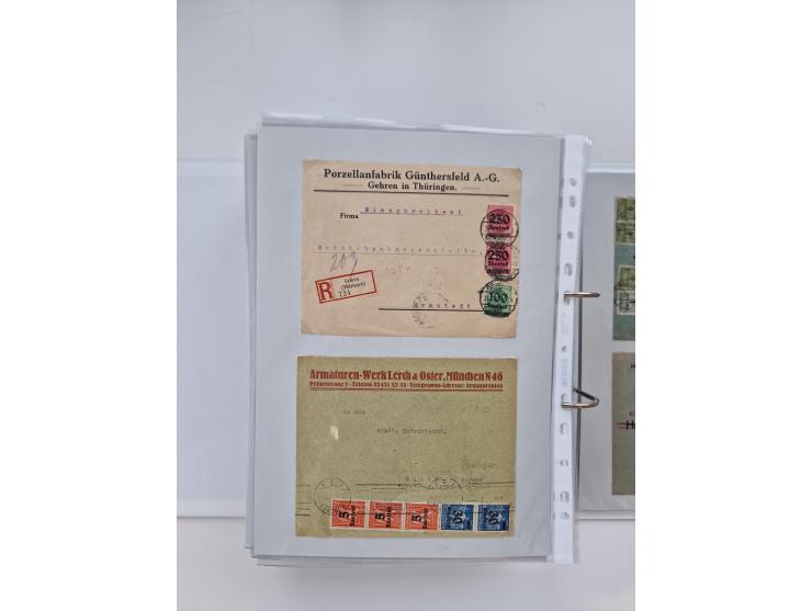 1920/23, umfangreiche Sammlung mit über 4600 Briefen, Karten und Ganzsachen. Dabei interessante Frankaturen, Blockeinheiten, 