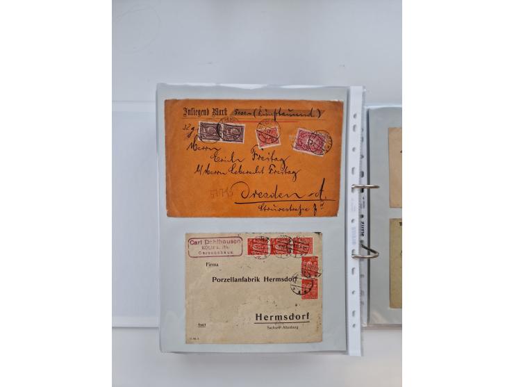 1920/23, umfangreiche Sammlung mit über 4600 Briefen, Karten und Ganzsachen. Dabei interessante Frankaturen, Blockeinheiten, 