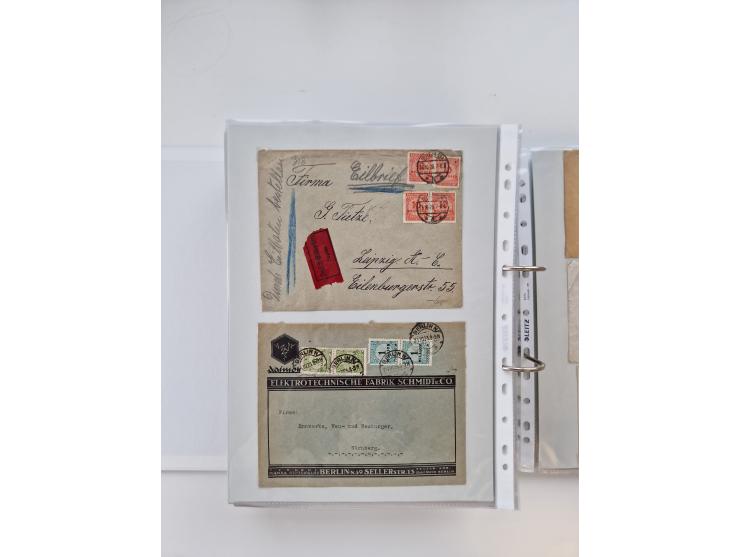 1920/23, umfangreiche Sammlung mit über 4600 Briefen, Karten und Ganzsachen. Dabei interessante Frankaturen, Blockeinheiten, 
