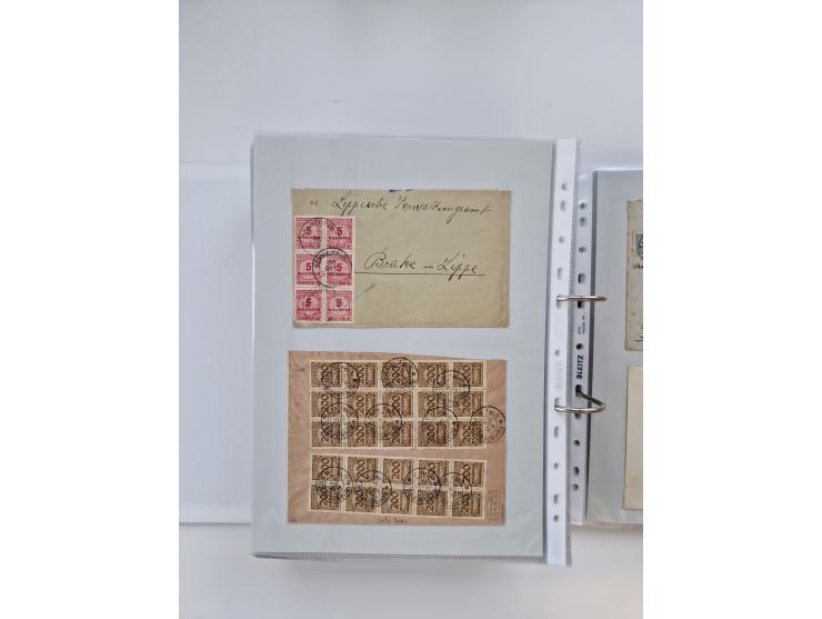1920/23, umfangreiche Sammlung mit über 4600 Briefen, Karten und Ganzsachen. Dabei interessante Frankaturen, Blockeinheiten, 