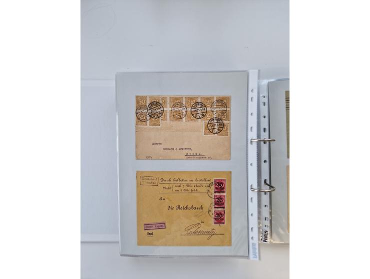 1920/23, umfangreiche Sammlung mit über 4600 Briefen, Karten und Ganzsachen. Dabei interessante Frankaturen, Blockeinheiten, 