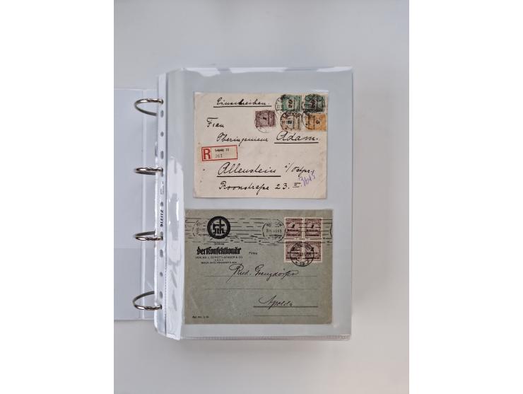 1920/23, umfangreiche Sammlung mit über 4600 Briefen, Karten und Ganzsachen. Dabei interessante Frankaturen, Blockeinheiten, 