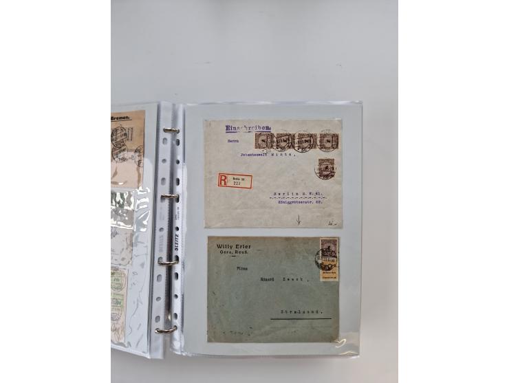 1920/23, umfangreiche Sammlung mit über 4600 Briefen, Karten und Ganzsachen. Dabei interessante Frankaturen, Blockeinheiten, 