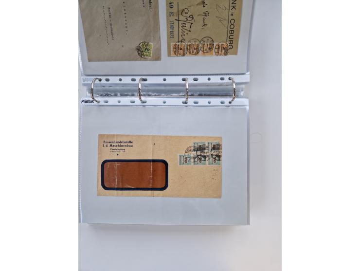 1920/23, umfangreiche Sammlung mit über 4600 Briefen, Karten und Ganzsachen. Dabei interessante Frankaturen, Blockeinheiten, 