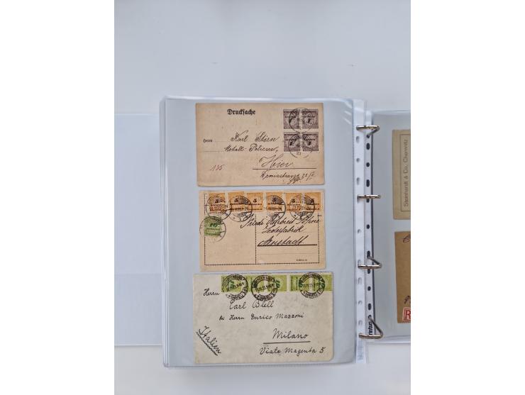 1920/23, umfangreiche Sammlung mit über 4600 Briefen, Karten und Ganzsachen. Dabei interessante Frankaturen, Blockeinheiten, 