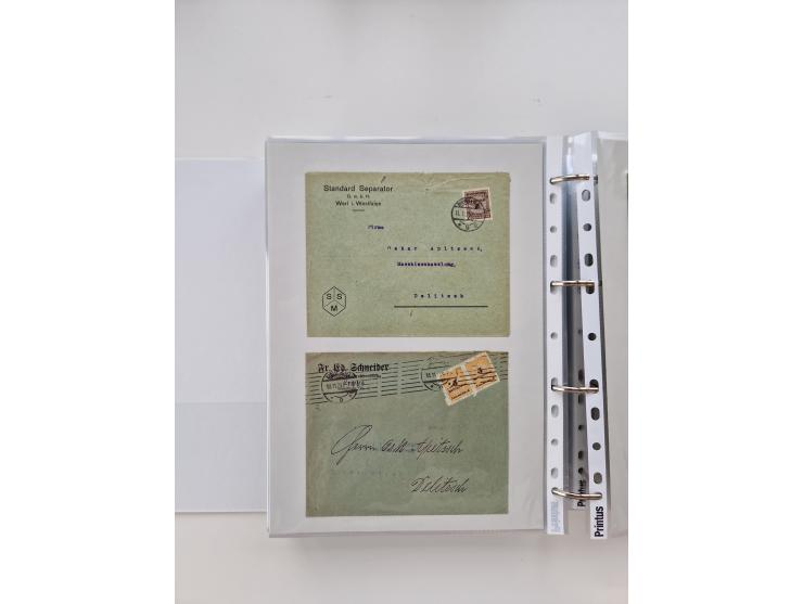 1920/23, umfangreiche Sammlung mit über 4600 Briefen, Karten und Ganzsachen. Dabei interessante Frankaturen, Blockeinheiten, 