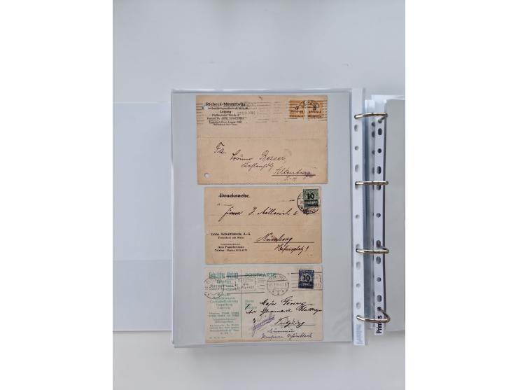 1920/23, umfangreiche Sammlung mit über 4600 Briefen, Karten und Ganzsachen. Dabei interessante Frankaturen, Blockeinheiten, 