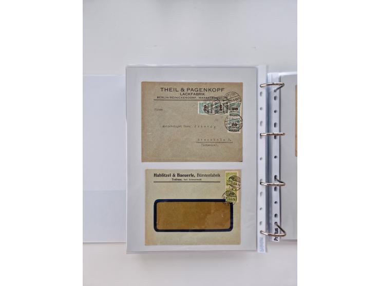 1920/23, umfangreiche Sammlung mit über 4600 Briefen, Karten und Ganzsachen. Dabei interessante Frankaturen, Blockeinheiten, 