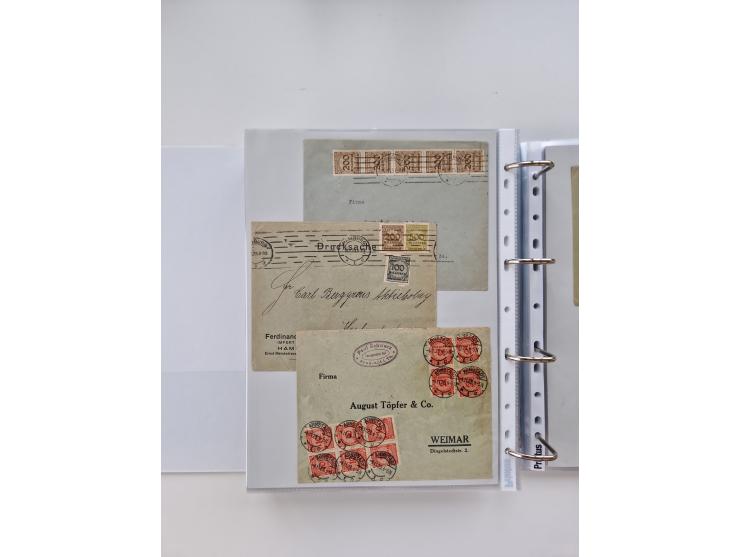 1920/23, umfangreiche Sammlung mit über 4600 Briefen, Karten und Ganzsachen. Dabei interessante Frankaturen, Blockeinheiten, 