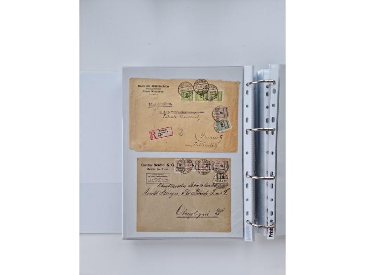 1920/23, umfangreiche Sammlung mit über 4600 Briefen, Karten und Ganzsachen. Dabei interessante Frankaturen, Blockeinheiten, 