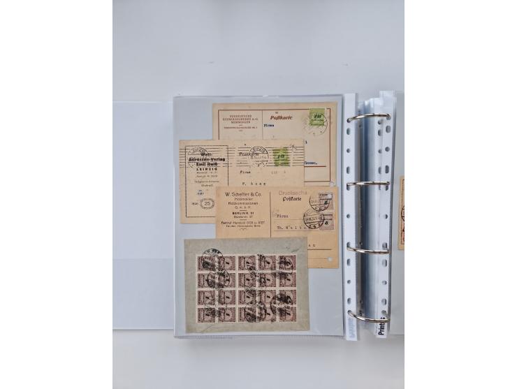 1920/23, umfangreiche Sammlung mit über 4600 Briefen, Karten und Ganzsachen. Dabei interessante Frankaturen, Blockeinheiten, 