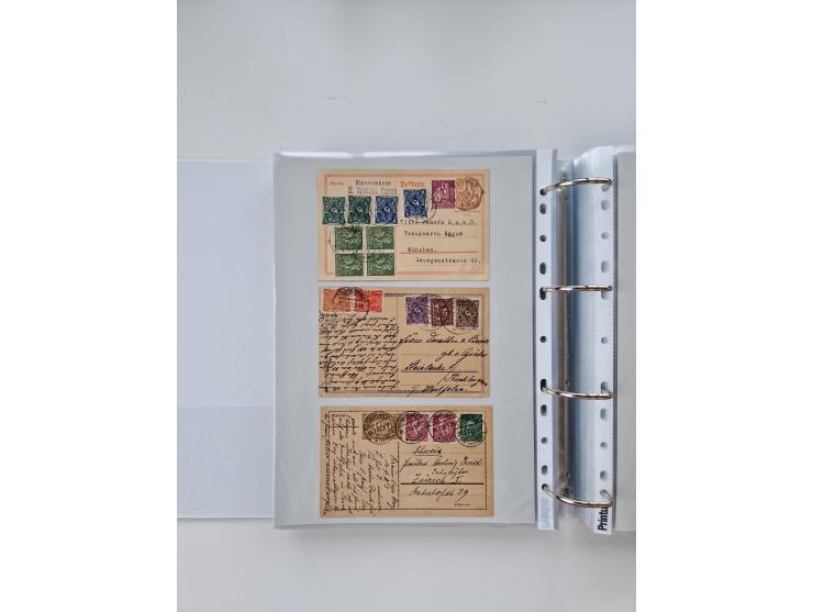1920/23, umfangreiche Sammlung mit über 4600 Briefen, Karten und Ganzsachen. Dabei interessante Frankaturen, Blockeinheiten, 